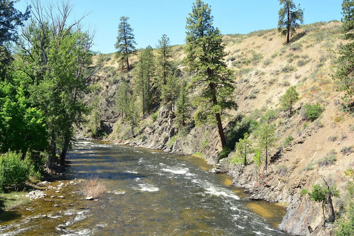 The Chewuch River running through Winthrop in the Methow Valley